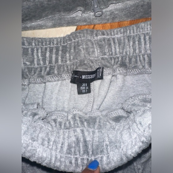 FREE SHIP-Misguided x Sean John 2pc velour tracksuit jacket grey women’s US 4,2 - Picture 7 of 8